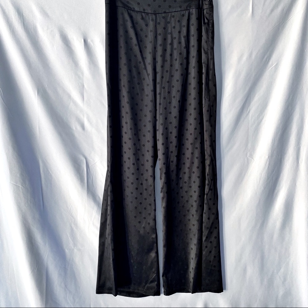 - NWT Lucy Paris Polka Dot Wide Leg Pant, Size M, Black